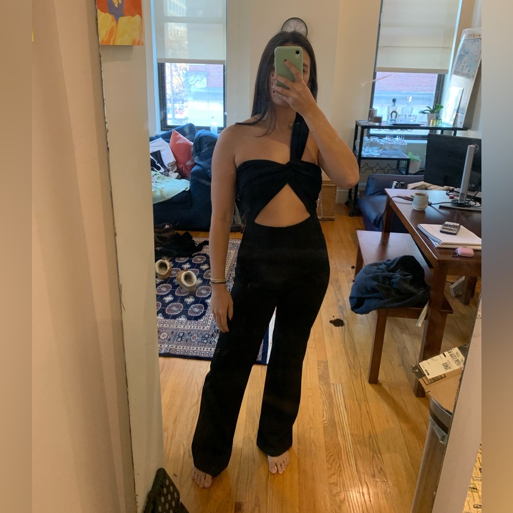 Black cut out Jump suit